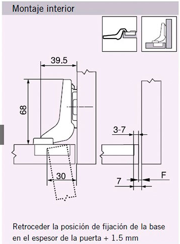 Bisagra 110º Super-acodada 71B3780