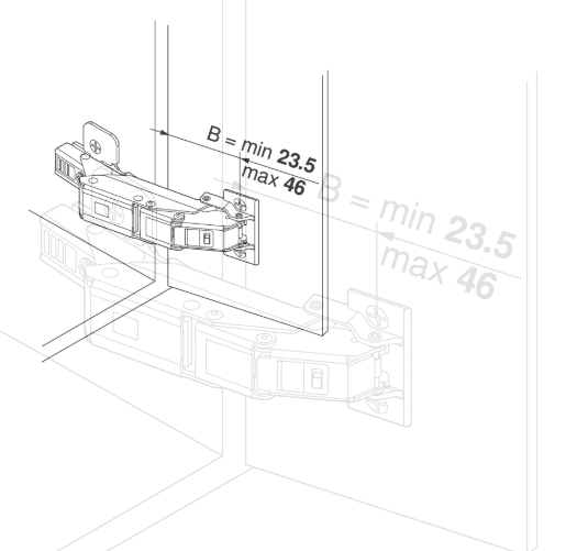 Bisagra 110º para puertas finas 71B453T