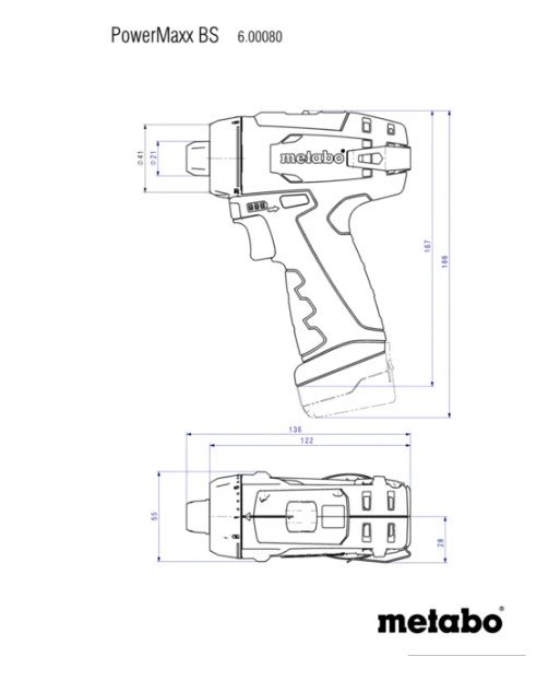 Atornillador 12V Powermaxx BS Basic 2 Baterias
